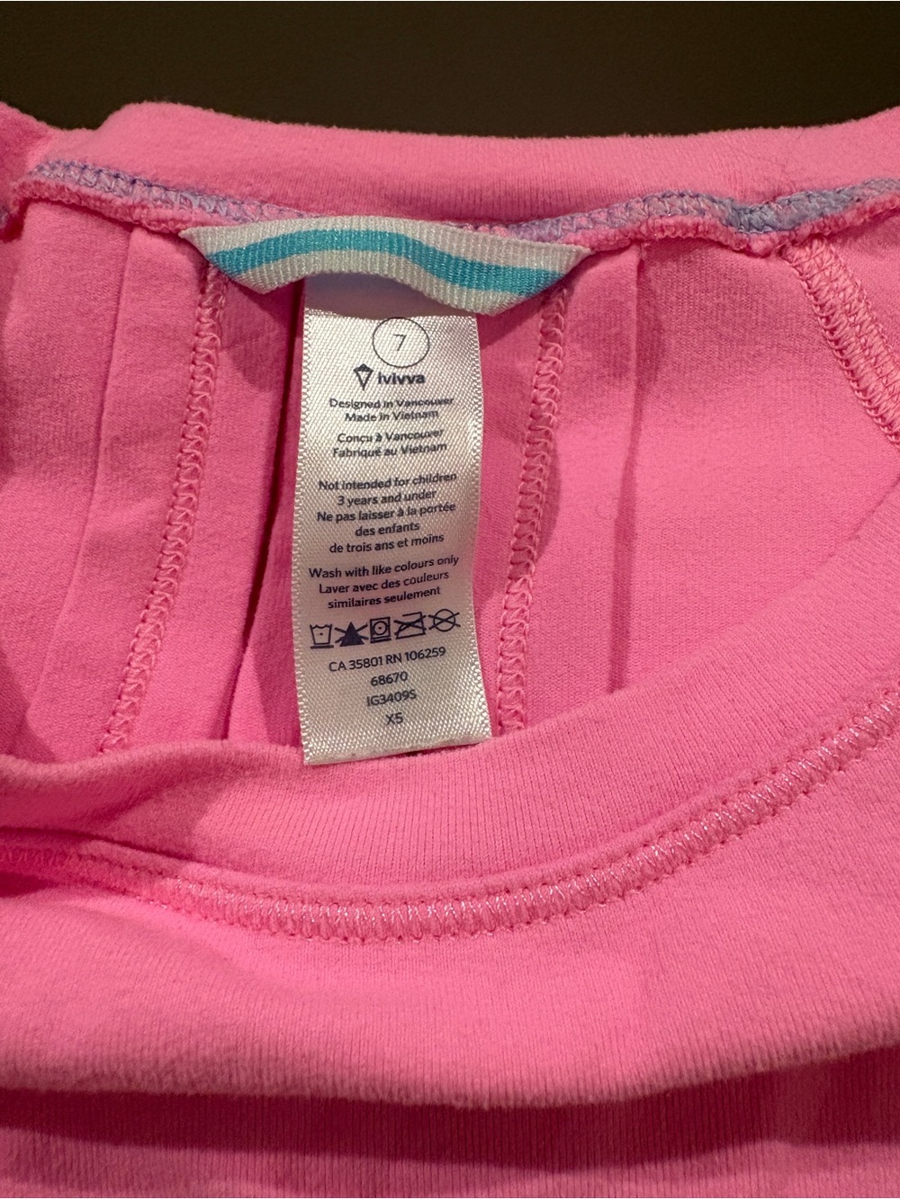 Ivivva Girls Hot Pink Active Long Sleeve Too
